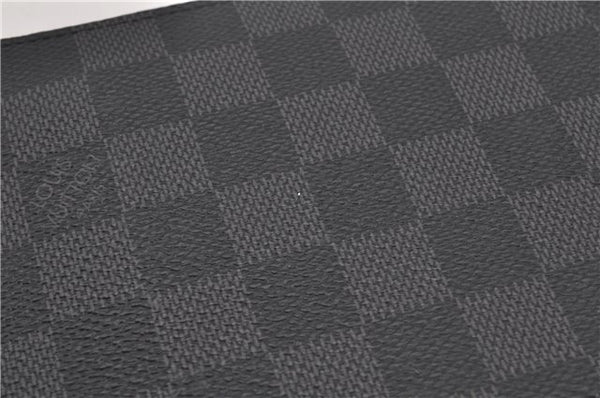 Authentic Louis Vuitton Damier Graphite Zippy Organizer Wallet N63077 LV 6636F