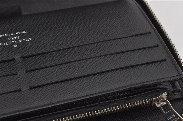 Authentic Louis Vuitton Damier Graphite Zippy Organizer Wallet N63077 LV 6636F