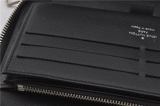 Authentic Louis Vuitton Damier Graphite Zippy Organizer Wallet N63077 LV 6636F