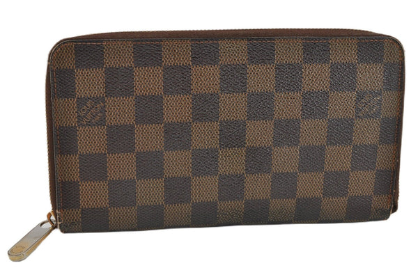 Authentic Louis Vuitton Damier Zippy Organizer Long Wallet Purse N60003 LV 6637F