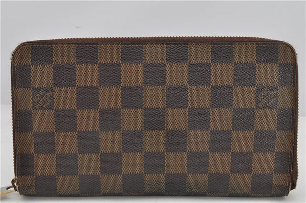 Authentic Louis Vuitton Damier Zippy Organizer Long Wallet Purse N60003 LV 6637F