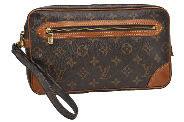 Auth Louis Vuitton Monogram Marly Dragonne GM Clutch Hand Bag M51825 LV 6638D