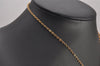 Authentic Christian Dior Gold Tone Chain Pendant Necklace CD 6638I