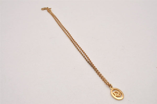 Authentic Christian Dior Gold Tone Chain Pendant Necklace CD 6638I