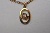 Authentic Christian Dior Gold Tone Chain Pendant Necklace CD 6638I