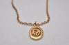 Authentic Christian Dior Gold Tone Chain Pendant Necklace CD 6638I