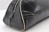 Authentic PRADA Leather Bowling Shoulder Hand Bag Black 6639C