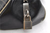 Authentic PRADA Leather Bowling Shoulder Hand Bag Black 6639C