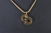 Authentic Christian Dior Gold Tone Chain Pendant Necklace CD 6639I