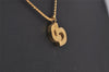 Authentic Christian Dior Gold Tone Chain Pendant Necklace CD 6639I