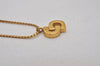 Authentic Christian Dior Gold Tone Chain Pendant Necklace CD 6639I