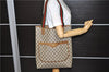 Authentic GUCCI Web Sherry Line Shoulder Tote Bag PVC Leather Brown 6641C