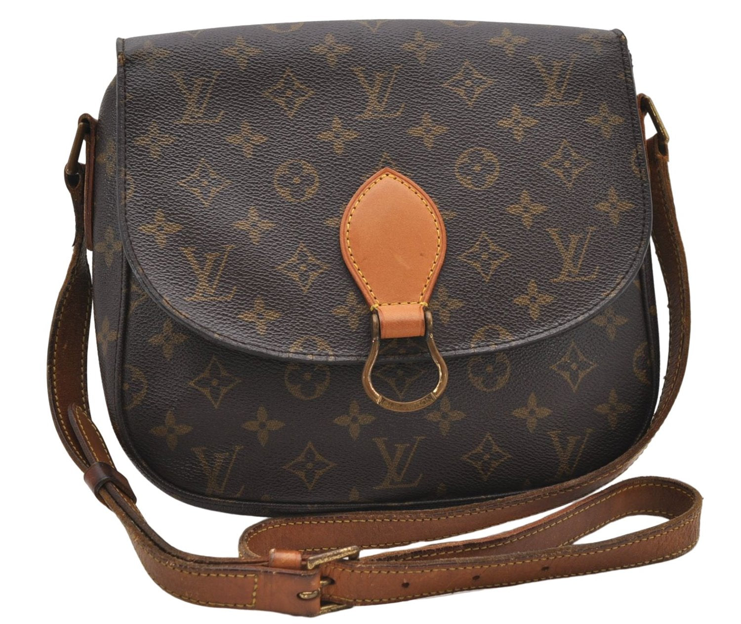 Auth Louis Vuitton Monogram Saint Cloud GM Shoulder Cross Bag M51242 LV 6642D