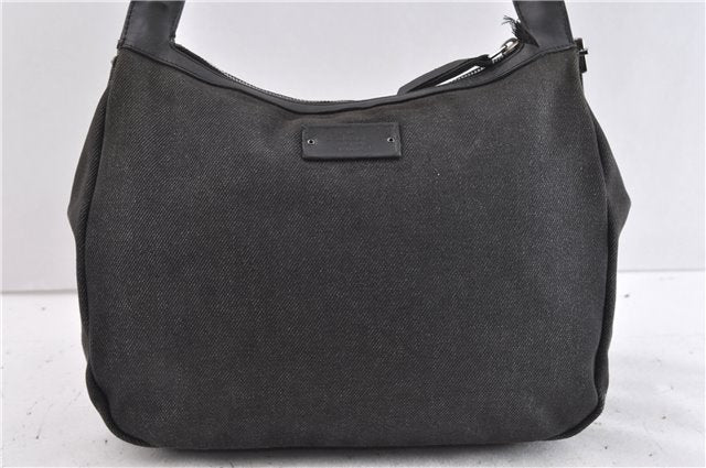 Authentic GUCCI Shoulder Cross Body Bag Canvas Leather 90762 Black 6643C