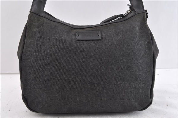 Authentic GUCCI Shoulder Cross Body Bag Canvas Leather 90762 Black 6643C