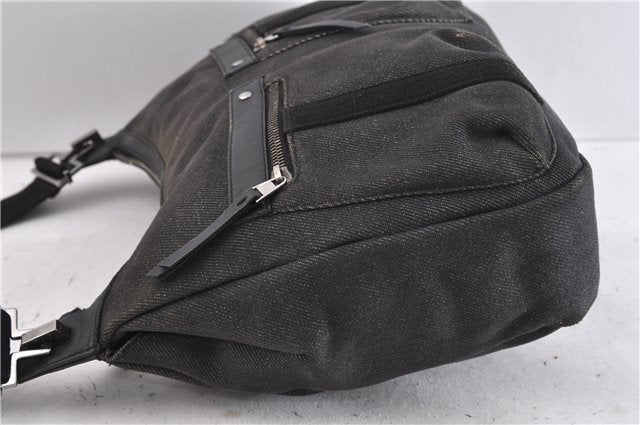 Authentic GUCCI Shoulder Cross Body Bag Canvas Leather 90762 Black 6643C