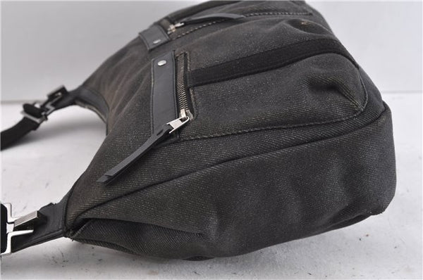 Authentic GUCCI Shoulder Cross Body Bag Canvas Leather 90762 Black 6643C