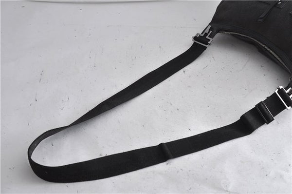 Authentic GUCCI Shoulder Cross Body Bag Canvas Leather 90762 Black 6643C