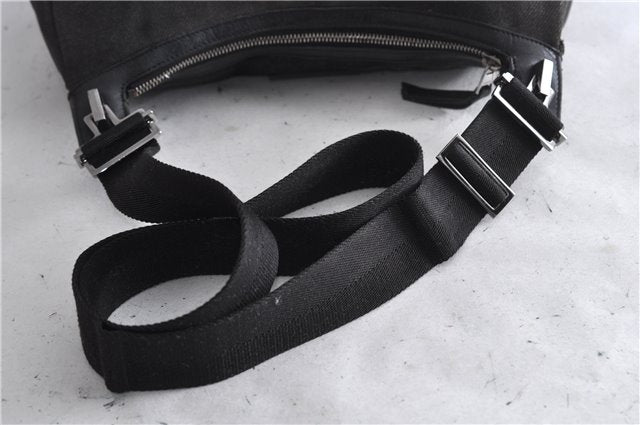 Authentic GUCCI Shoulder Cross Body Bag Canvas Leather 90762 Black 6643C