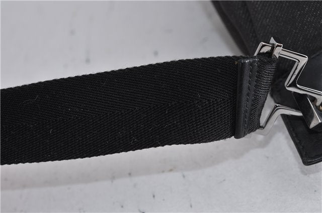 Authentic GUCCI Shoulder Cross Body Bag Canvas Leather 90762 Black 6643C