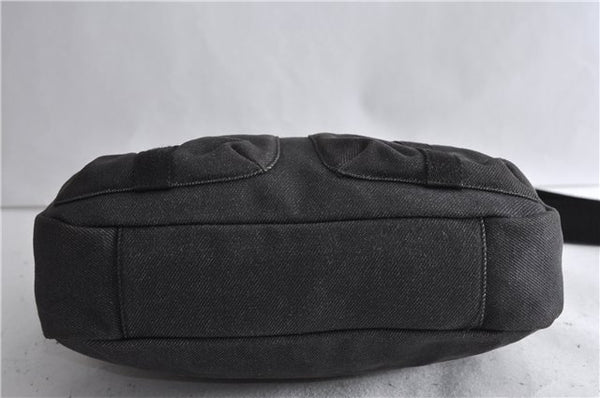 Authentic GUCCI Shoulder Cross Body Bag Canvas Leather 90762 Black 6643C