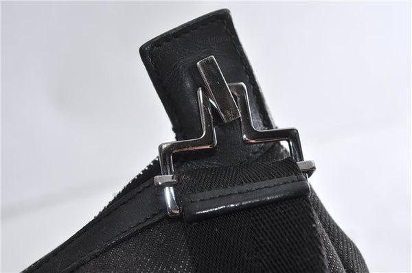 Authentic GUCCI Shoulder Cross Body Bag Canvas Leather 90762 Black 6643C