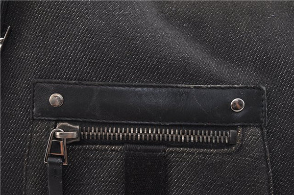 Authentic GUCCI Shoulder Cross Body Bag Canvas Leather 90762 Black 6643C