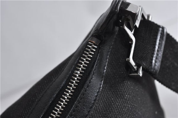 Authentic GUCCI Shoulder Cross Body Bag Canvas Leather 90762 Black 6643C