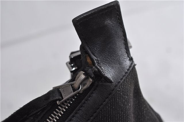 Authentic GUCCI Shoulder Cross Body Bag Canvas Leather 90762 Black 6643C