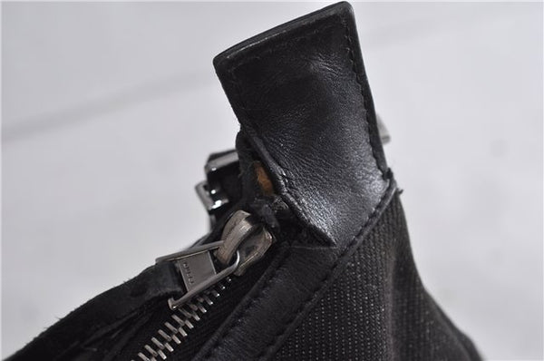 Authentic GUCCI Shoulder Cross Body Bag Canvas Leather 90762 Black 6643C