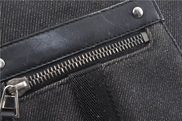 Authentic GUCCI Shoulder Cross Body Bag Canvas Leather 90762 Black 6643C