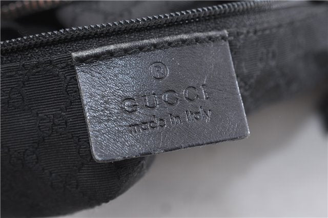 Authentic GUCCI Shoulder Cross Body Bag Canvas Leather 90762 Black 6643C