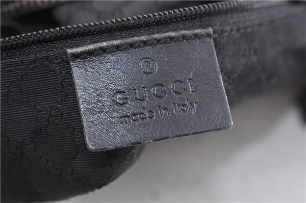 Authentic GUCCI Shoulder Cross Body Bag Canvas Leather 90762 Black 6643C