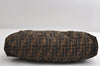 Authentic FENDI Zucca Chef Bag Shoulder Tote Bag Canvas Leather Brown Red 6643I