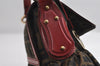 Authentic FENDI Zucca Chef Bag Shoulder Tote Bag Canvas Leather Brown Red 6643I