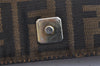 Authentic FENDI Zucca Chef Bag Shoulder Tote Bag Canvas Leather Brown Red 6643I