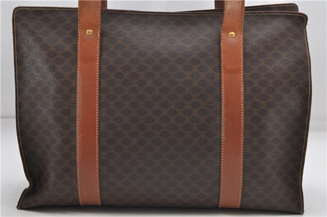 Authentic CELINE Macadam Blason Shoulder Tote Bag PVC Leather Brown 6644D