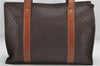 Authentic CELINE Macadam Blason Shoulder Tote Bag PVC Leather Brown 6644D