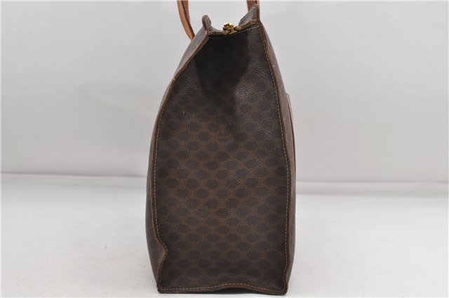 Authentic CELINE Macadam Blason Shoulder Tote Bag PVC Leather Brown 6644D
