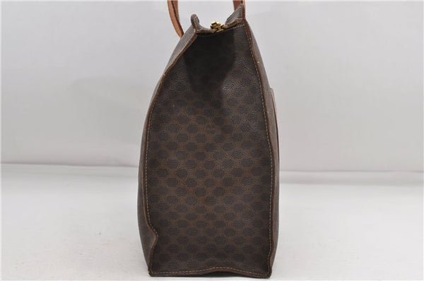 Authentic CELINE Macadam Blason Shoulder Tote Bag PVC Leather Brown 6644D
