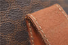 Authentic CELINE Macadam Blason Shoulder Tote Bag PVC Leather Brown 6644D