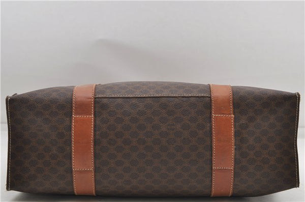 Authentic CELINE Macadam Blason Shoulder Tote Bag PVC Leather Brown 6644D