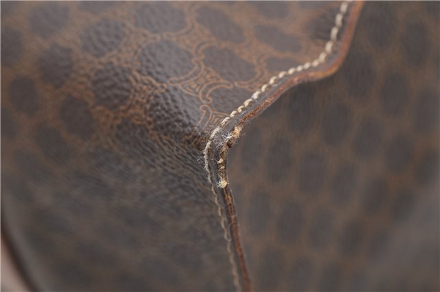Authentic CELINE Macadam Blason Shoulder Tote Bag PVC Leather Brown 6644D