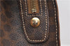 Authentic CELINE Macadam Blason Shoulder Tote Bag PVC Leather Brown 6644D