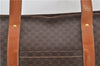 Authentic CELINE Macadam Blason Shoulder Tote Bag PVC Leather Brown 6644D