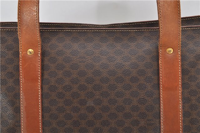 Authentic CELINE Macadam Blason Shoulder Tote Bag PVC Leather Brown 6644D