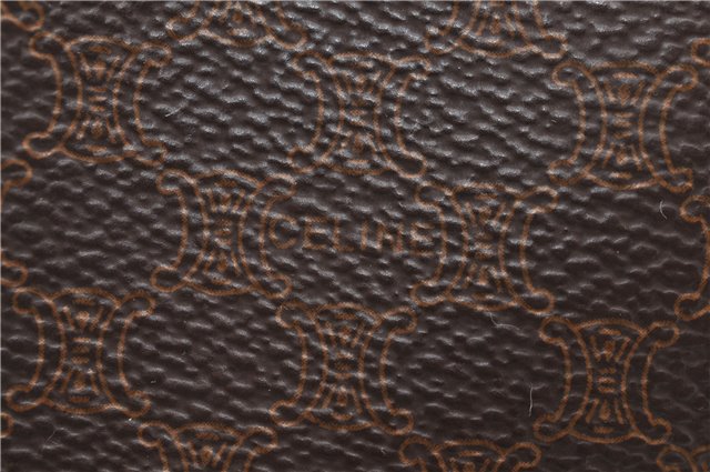 Authentic CELINE Macadam Blason Shoulder Tote Bag PVC Leather Brown 6644D
