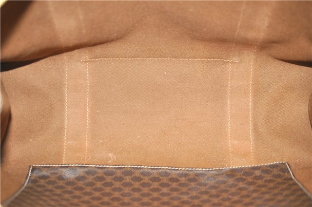 Authentic CELINE Macadam Blason Shoulder Tote Bag PVC Leather Brown 6644D