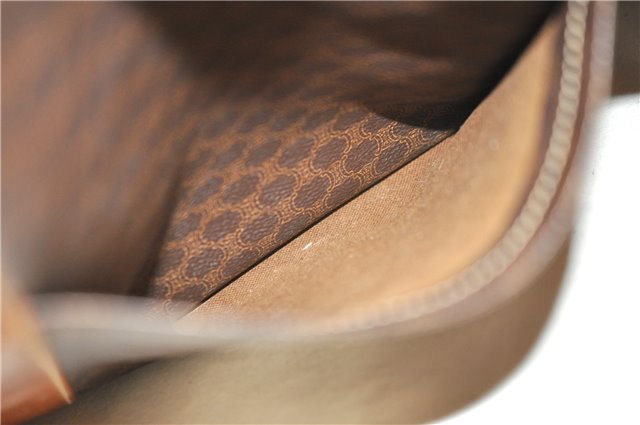 Authentic CELINE Macadam Blason Shoulder Tote Bag PVC Leather Brown 6644D