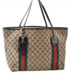 Auth GUCCI Jolie Web Sherry Line Tote Bag GG Canvas Enamel 211970 Brown 6644E